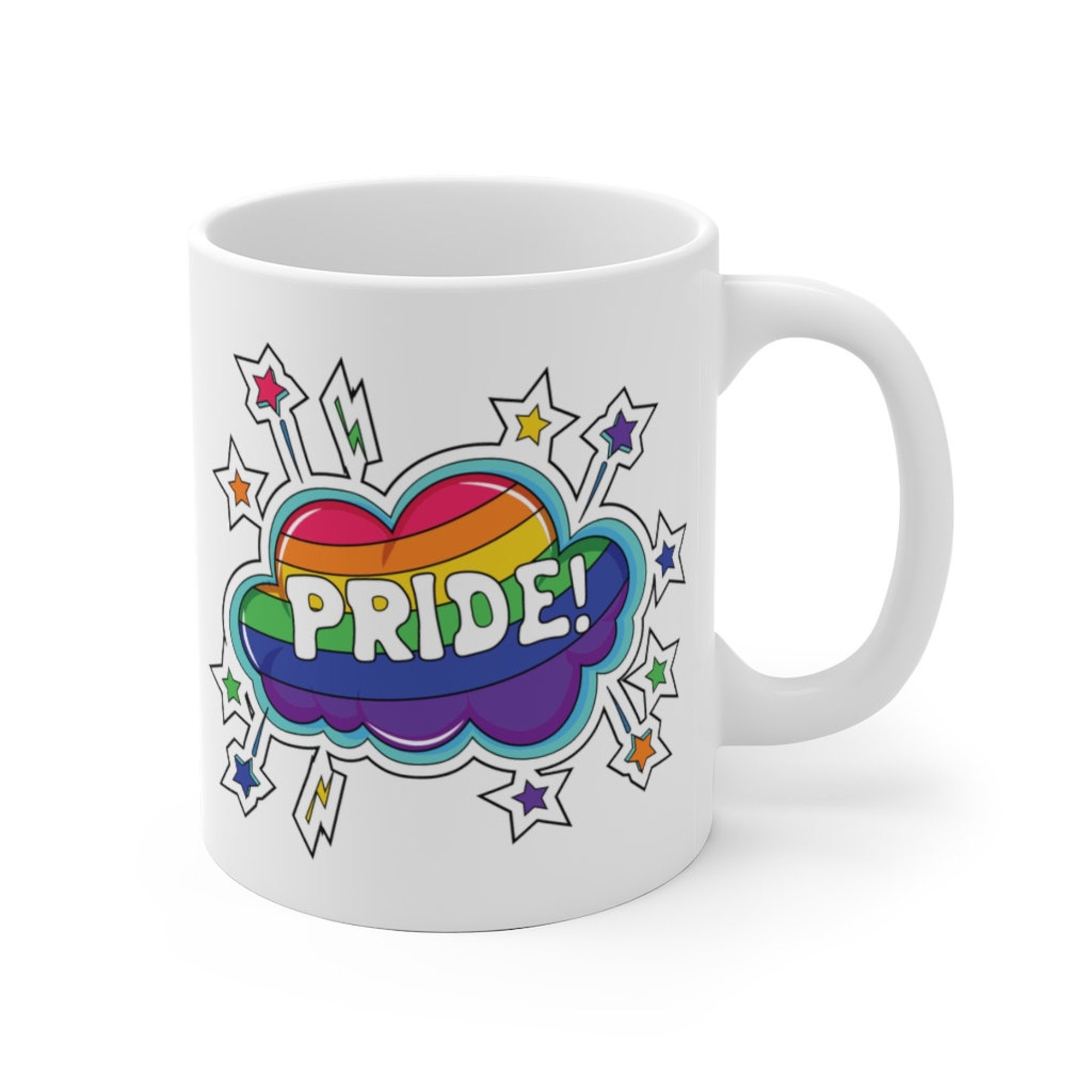 LGBTQ Pride Cloud Stars Mug, Gay Pride Mug, Gay Pride Coffee Mug