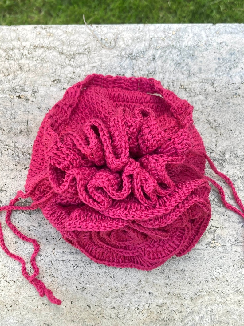 Evening Bag, Clutch, Handmade Bag, Crochet Bag, Evening Crochet Pouch Bag, Rose Bag image 5