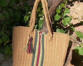 Straw Bag,  Tote Bag, Straw Beach Bag, Summer Bag, Gift for Mom, Women's Bag, Oversize Shoulder Bag
