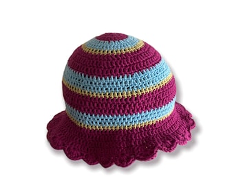 Colorful Cotton Crochet Bucket Hat/Fisherman Hat/Bowler Hat