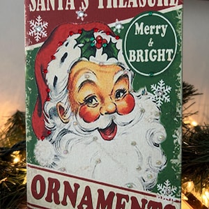 Weihnachts Buch Box - Faux Buch - Zigarren Box Buch - Hohle Buch Box - Weihnachts Buch Dekoration - Retro Santa Decor - Glitter Santa