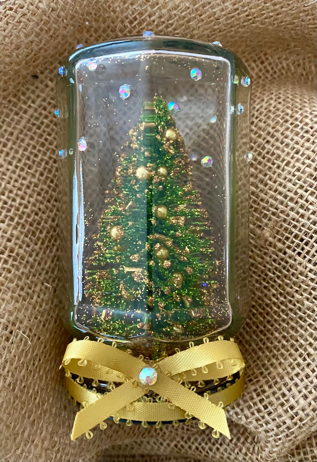 Upcycled Christmas Decor Bottle Brush Tree Glitter Tree Christmas