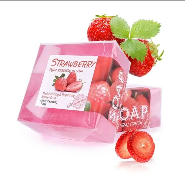 Handmade Strawberry Moisturizing Deep Cleansing Soap | The Chakra Store