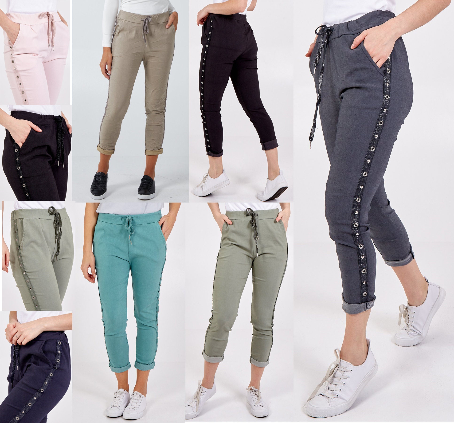 Slim High Rise Pants pour les femmes - Pantalon extensible