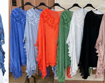 Damen-Kaftan-Tunika in Übergröße, kurzes, lässiges Kimono-Kleid, Damen-Kaftan, Strand-Vertuschungen, Minikleid, Sommer-Tunika-Oberteile