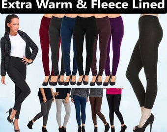 Womens Ladies Extra Warm Thermal Fleece High Waist Legging Plus size Pant