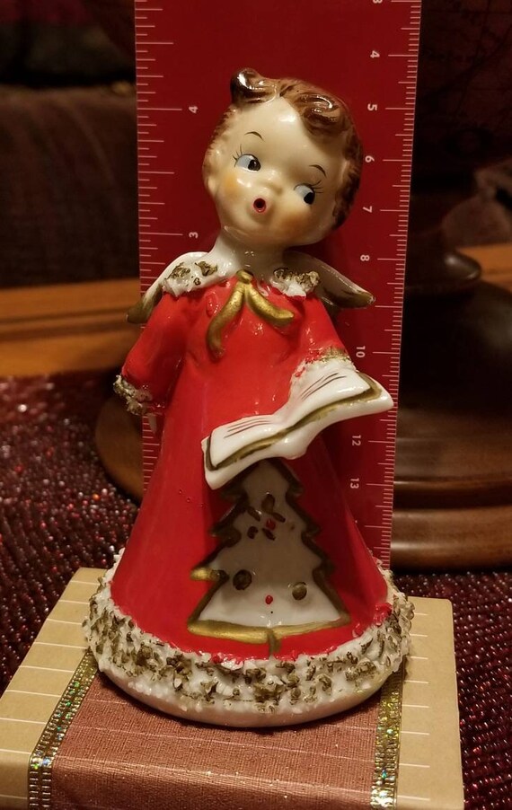 Vintage Christmas Handpainted Porcelain Bell Figurine of Brown | Etsy