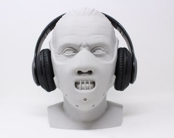 Hannibal Lecter Headphone Stand | Headphone Holder, Gaming, Room Decor, Office, Desktop | Hannibal Lecter Paintable Bust