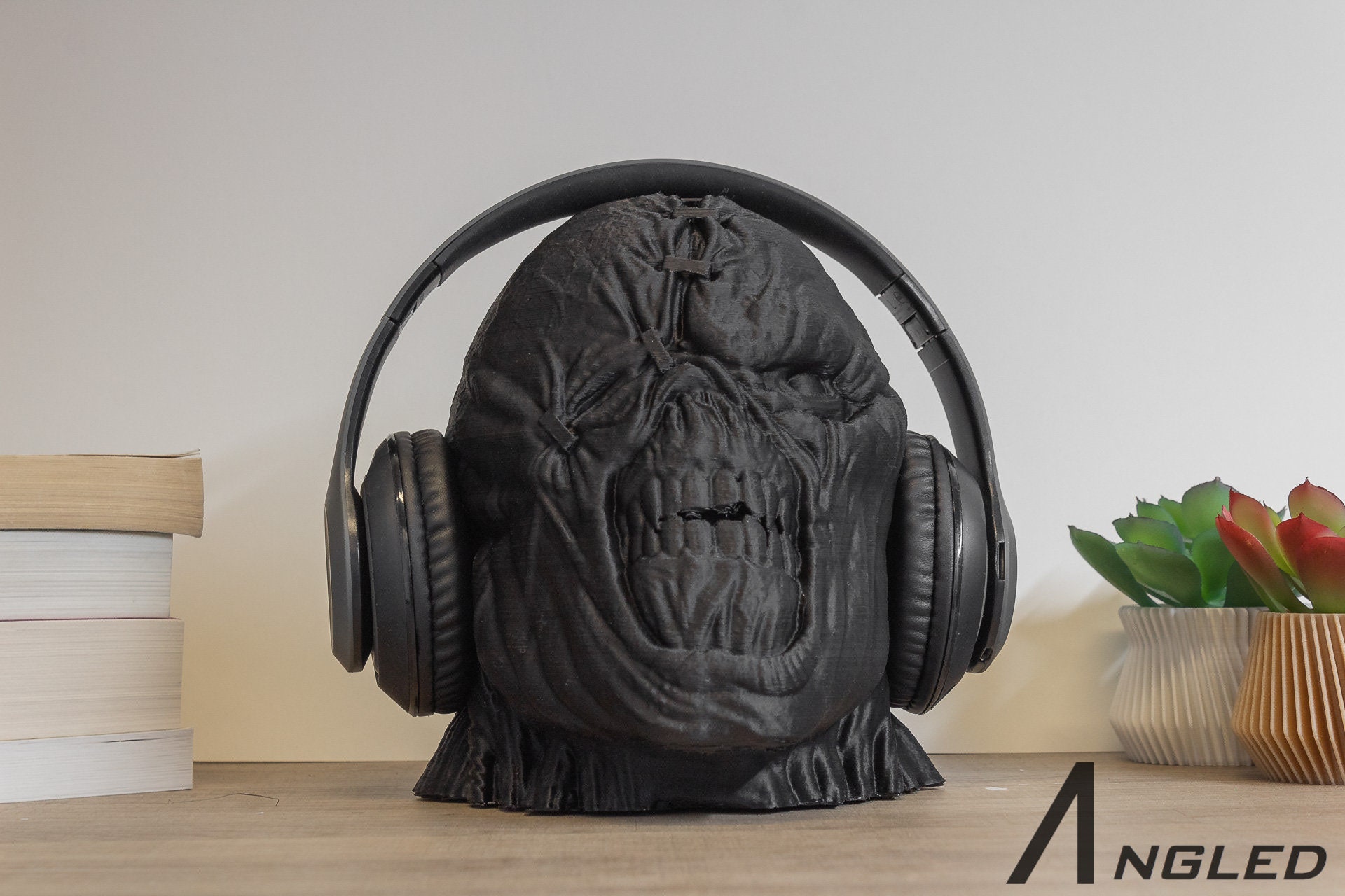  3D Vikings Alien Head Headphone Stand  Headphone Holder, Gaming  Desk Accessories, Office Desk Setup Accessories 3D Printed Headset Stand :  Electronics