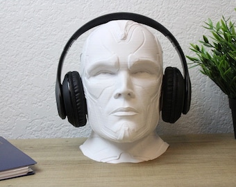 Vision Headphone Stand | Headphone Holder, Gaming, Room Decor, Office, Desktop | Vision Paintable Bust