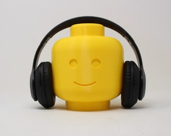 Lego Man Headphone Stand | Headphone Holder, Gaming, Room Decor, Office, Desktop | Lego Man Paintable Bust
