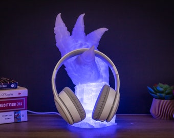 RGB Godzilla Hand Headphone Stand | Headset Stand | Perfect Gamer Gift