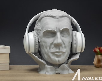 Count Dracula Headphone Stand | Headphone Holder, Gaming, Room Decor, Office | Vampire Paintable Bust | Horror Fans Gift | Horror Decor