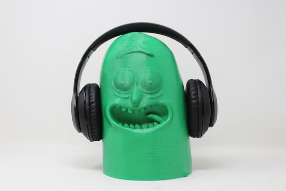 Pickle Rick Headphone Stand | Headphone Holder, Gaming, Room Decor, Office, Desktop | Pickle Rick Paintable Bust | Rick & Morty Fans Gift