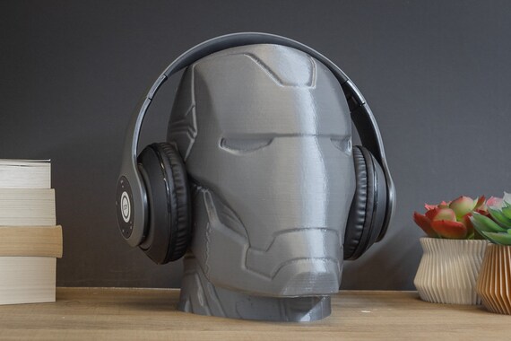 Iron Man Headphone Stand Headphone Holder, Gaming, Room Decor, Office,  Desktop Iron Man Paintable Bust 