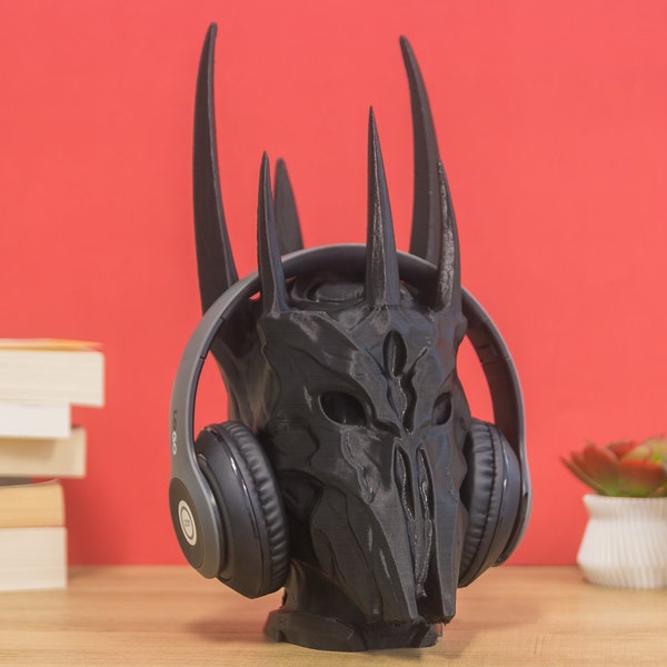 Support pour casque audio Sauron | Support pour casque d'écoute Seigneur des ténèbres | Cadeau Sauron pour les nerds | Des cadeaux parfaits pour les gamers