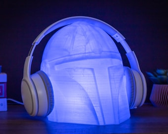 Support pour casque lumineux Bobba Fett | Support pour casque d'écoute | Cadeau parfait pour les gamers