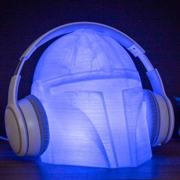 Support pour casque lumineux Bobba Fett | Support pour casque d'écoute | Cadeau parfait pour les gamers