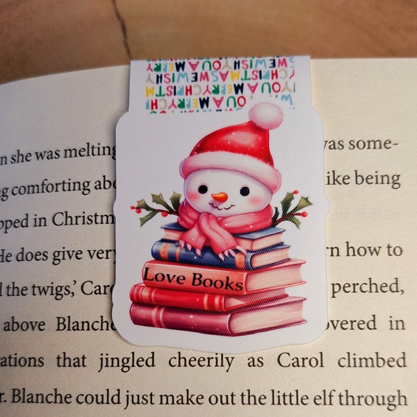 Cute Snowman Magnetic Bookmark /Christmas Gift /December Box /Stocking filler /Secret Santa/ Cracker Fillers/ Party Bag/Bookish/Table Favour