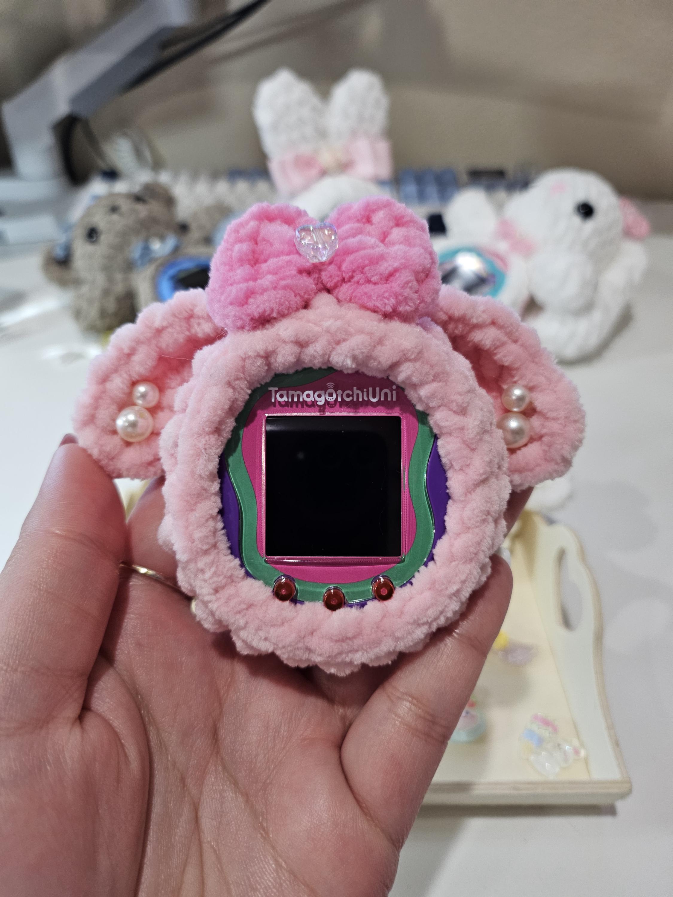 Crochet Tamagotchi Uni, Paradise Cover Case, Bear, Bunny, Handmade