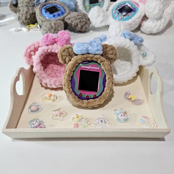Crochet Tamagotchi Uni, Paradise Cover Case, Bear, Bunny, Handmade