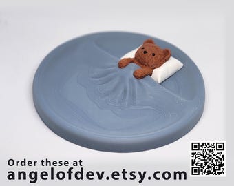 Plato de osito durmiendo: adorable cuenco para objetos pequeños