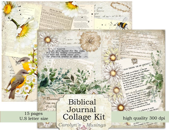 Birds and Flowers Collage Letter Set Birds and Flowers Collage Letter Set