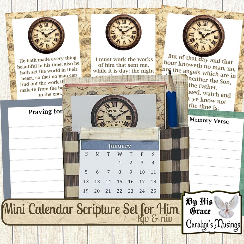 2026 Memory Verse Mini Calendar Gift Set for Him (digital Download) - Etsy