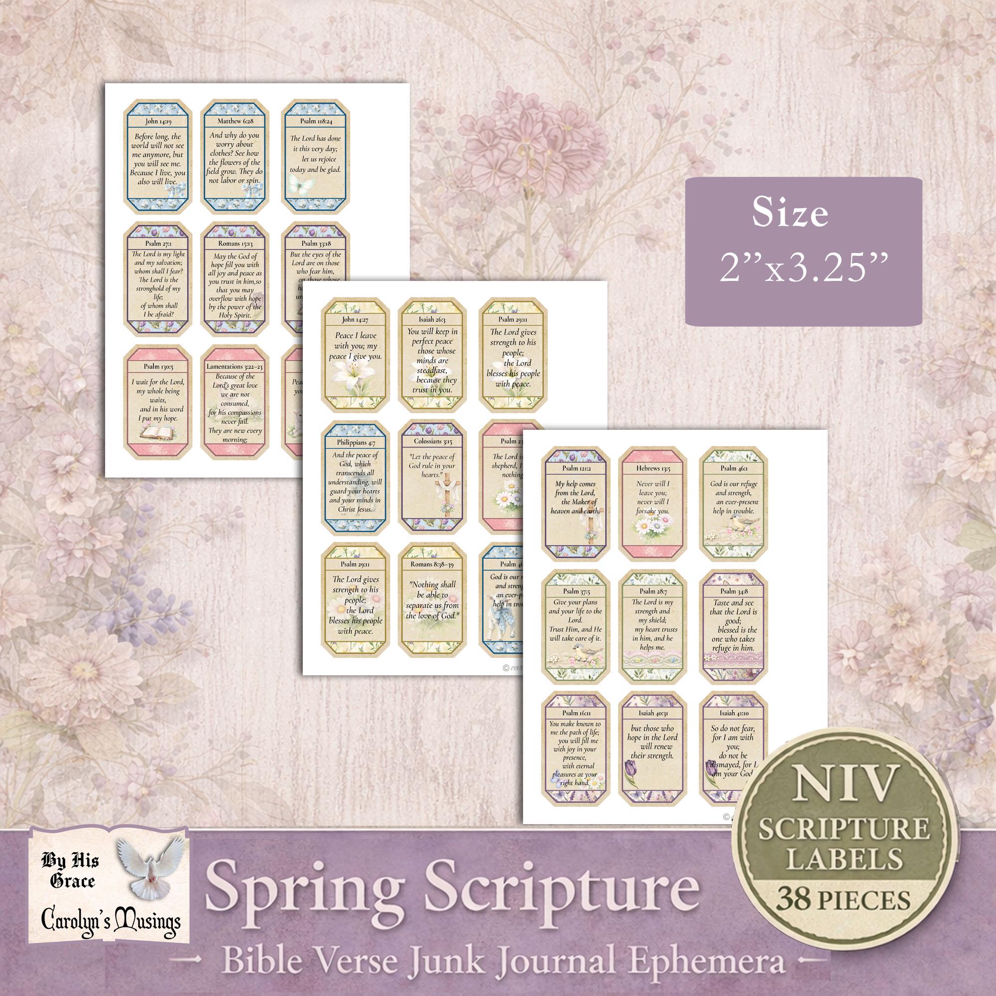Scripture Labels Junk Journal Ephemera | Christian Tags | Vintage ...