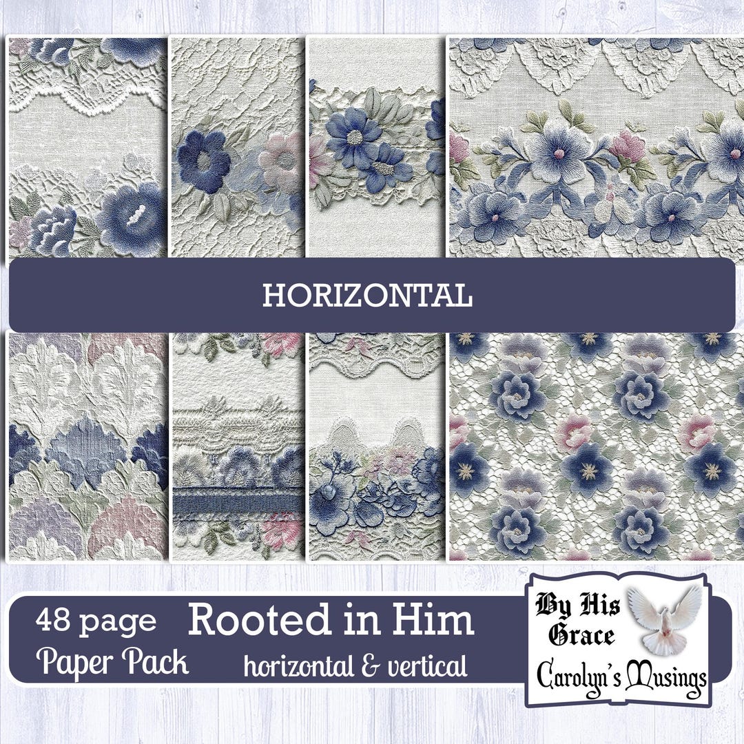 Shabby Chic Scrapbook Paper Pack: 48 Printable Junk Journal Pages ...