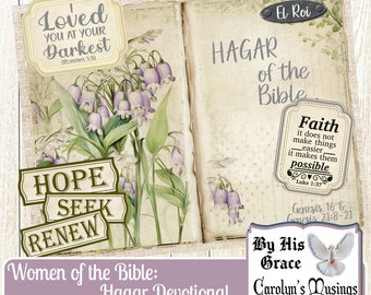 Devotional Journal Kit Hagar and the God who sees, Women of the Bible 25 page Devotional kit, Faith Journal supplies, Digital Download