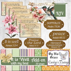 Diário Devocional It is Well, ADDON, Primavera, Imprimível, Kit de Diário, Escritura KJV, Diário de Oração, Download Digital, Álbum de Recortes, Efêmera