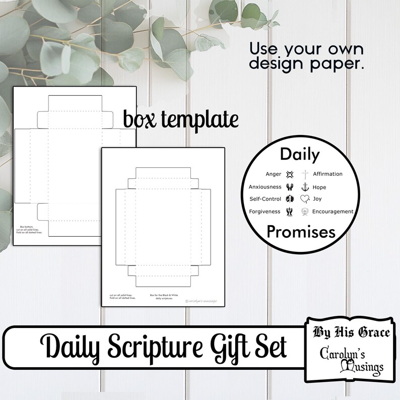 Gift box template included in the set