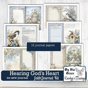 Scripture-based digital journal kit with botanical design for spiritual seekers and women’s ministry. Digital faith journal kit with botanical and bird illustrations, including 12 decorative pages. Enhance spiritual growth with this printable faith journal, designed for peaceful personal reflection.