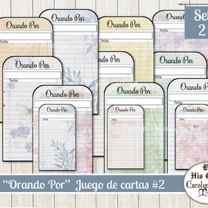 Tarjetas de Oración, Orando Por, Journal En Español, Imprimibles in Spanish, Efímero, Diario, Orando Por, Efímero SET#2