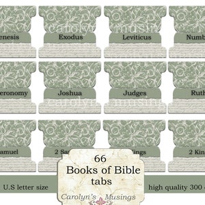 Free Printable Bible Book Tab Templates