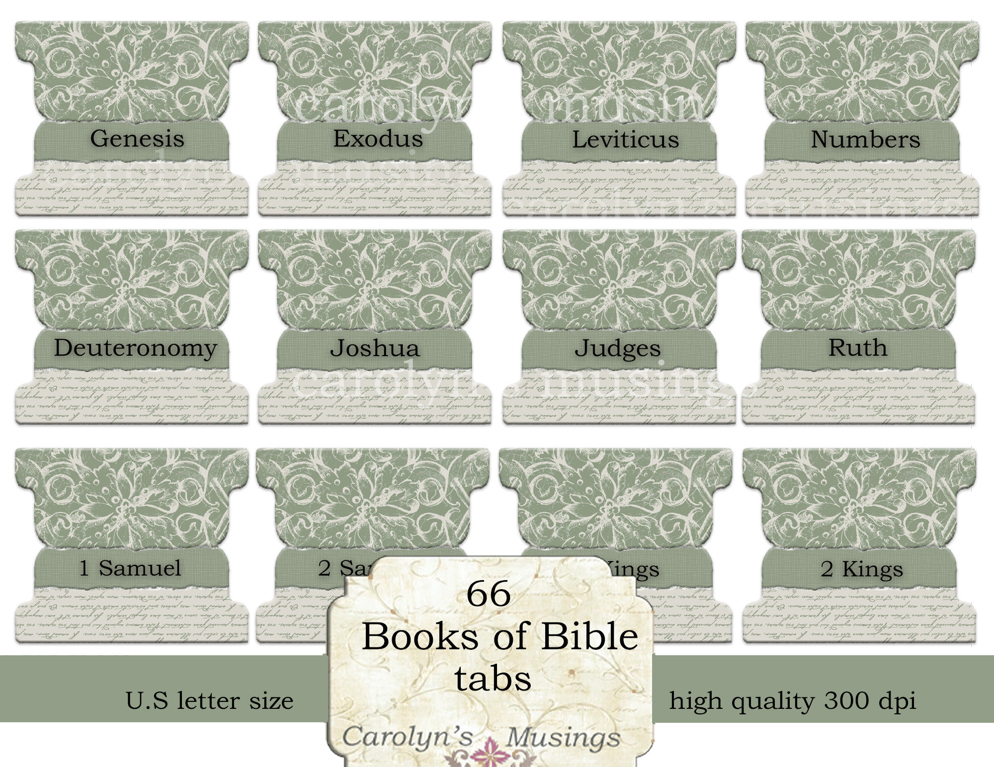 Books of the Bible Tabs Printable Bible Tabs for Bible - Etsy