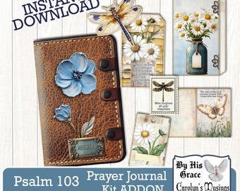 Christian Junk Journal Kit: Vintage Daisy Ephemera, Psalm 103 Addon (Digital Download)