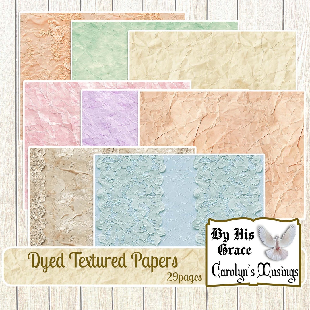 Junk Journal Dyed Textured Papers, Paper Textures, Crinkled Papers ...