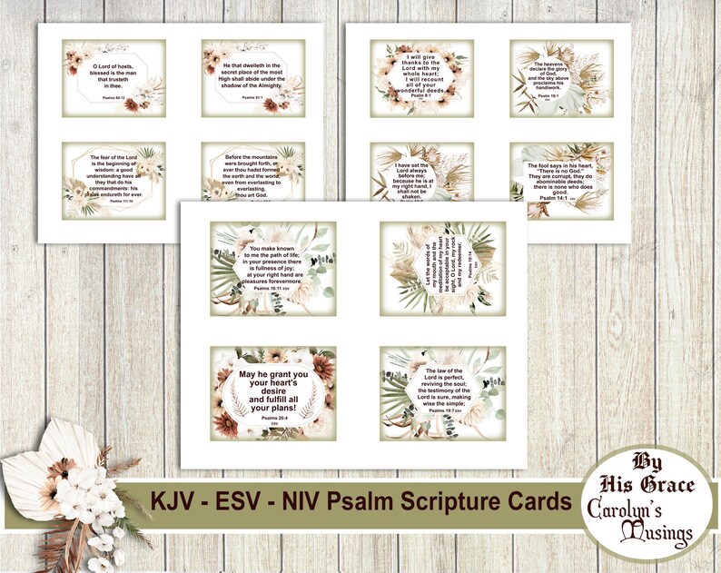 Psalm Scripture Cards, KJV ESV Printable (digital Download) - Etsy