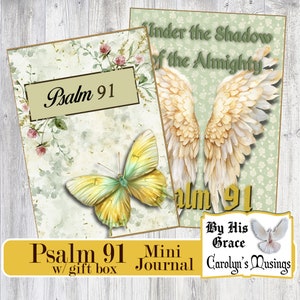 Psalm 91 KJV Mini Journal und Geschenkbox | Druckbares Glaube Journal mit Schrift & Hymnen | Carolyns Träumerei