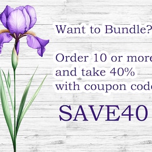 Bundle SAVE 40% when you buy 10 or more items with Coupon code SAVE40