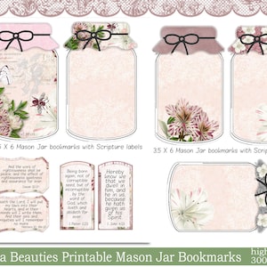 May include: Printable mason jar bookmarks with azalea flower designs and scripture verses. The bookmarks are 3.5 inches by 6 inches and are high quality, 300 dpi.