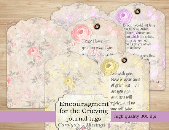 Printable Encouragement Cards Sympathy Cards Journal Tags - Etsy