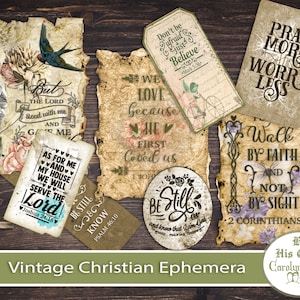 Vintage Christian Ephemera: Printable Faith Journaling Scraps (digital ...