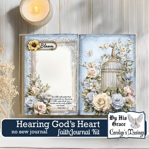 Scripture-based faith and healing journal kit with digital download and botanical theme. Faith journal kit with botanical design, featuring scriptures and floral decor for spiritual reflection. Enhance spiritual growth with this digital botanical journal kit for personal reflection.