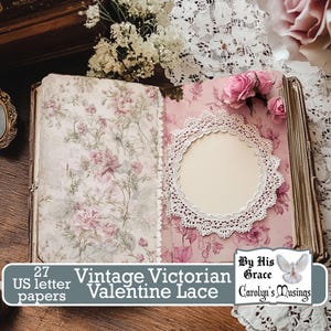 Papiers de journalisation en dentelle victorienne vintage pour journaux indésirables | scrapbooking| fabrication de cartes| papier journal| Téléchargement numérique| Les réflexions de Carolyn