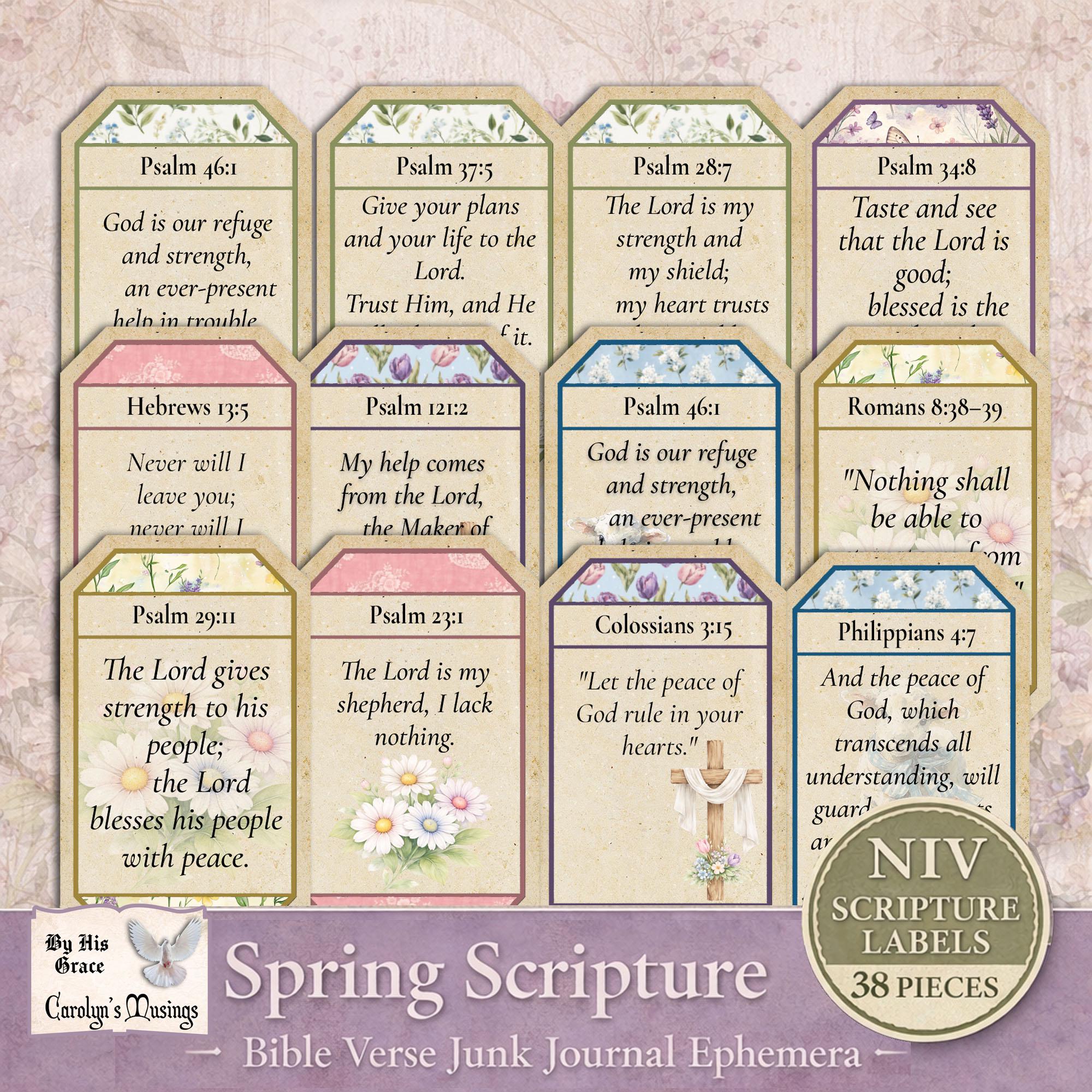 Scripture Labels Junk Journal Ephemera | Christian Tags | Vintage ...