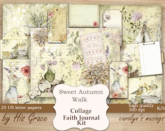 Autumn Prayer Journal Kit, KJV Scripture Ephemera (Digital Download)