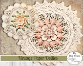 Fussy Cut, Vintage, Paper Doilies, Doily, Junk Journal, Scrapbooking Ephemera, Digital Download.